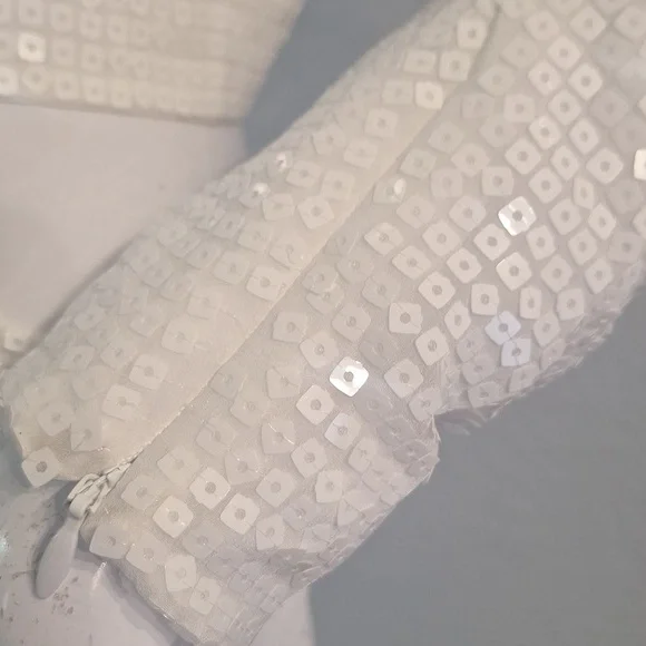 BCBG MaxAzria Runway White Sequined Dress - Picture 12 of 17